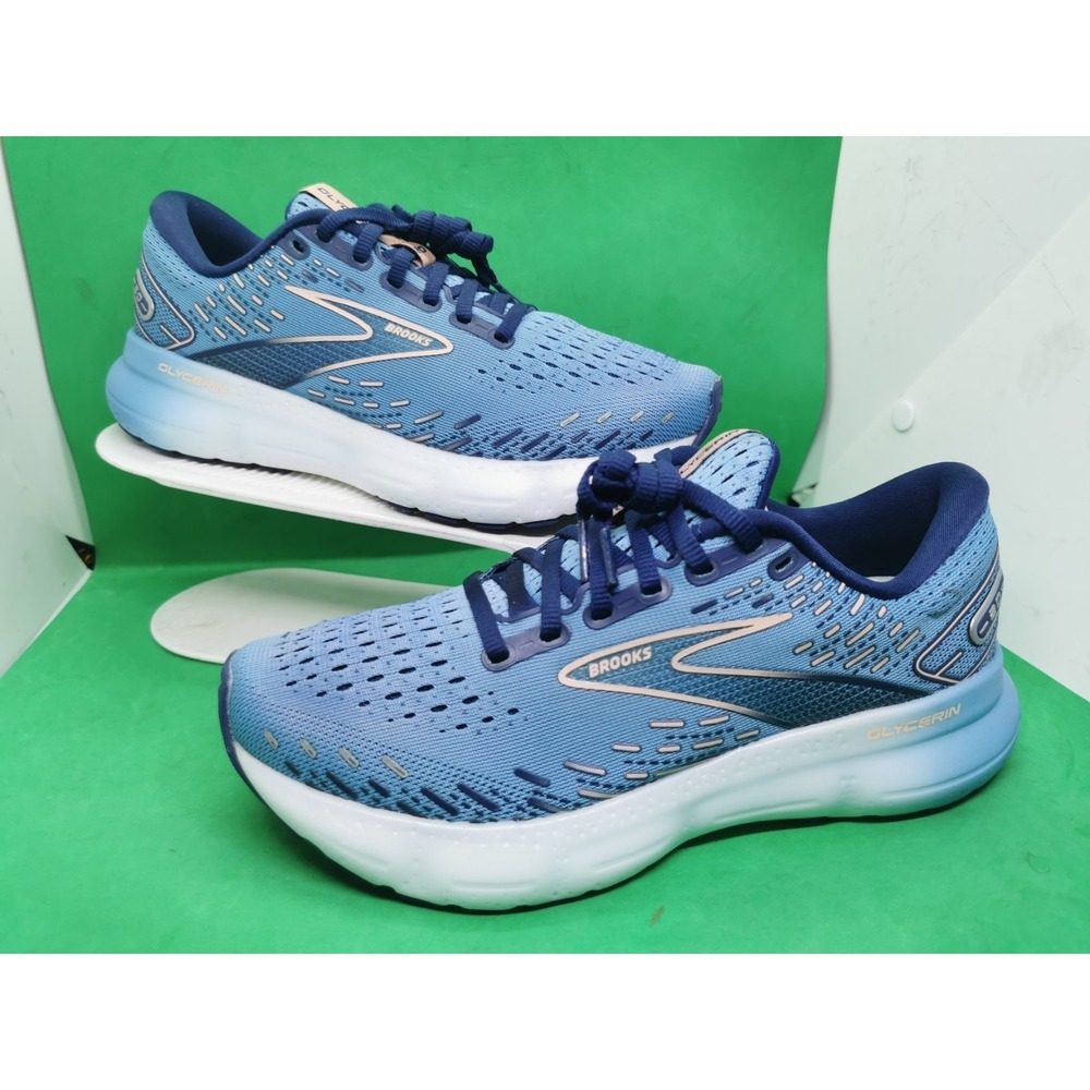 Brooks Glycerin 20 Women's Size 7 B  Blue/Peach/White 1203691B478 Running Shoes